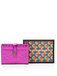 MULTI CARD KENSINGTON FUCHSIA LEATHER/CROC PRINT