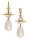 GIANT PEARL DROP EARRINGS stříbrné